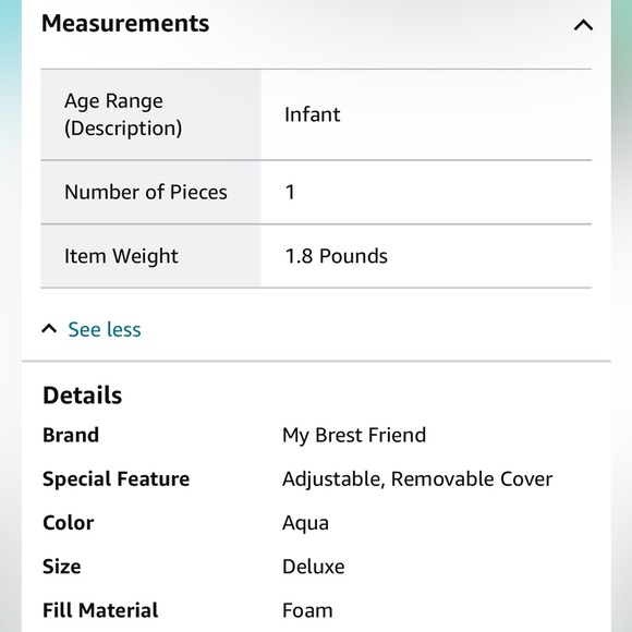 NWT My Brest Friend Nursing Pillow for Breastfeeding & Bottle Feeding in Aqua - Picture 6 of 6